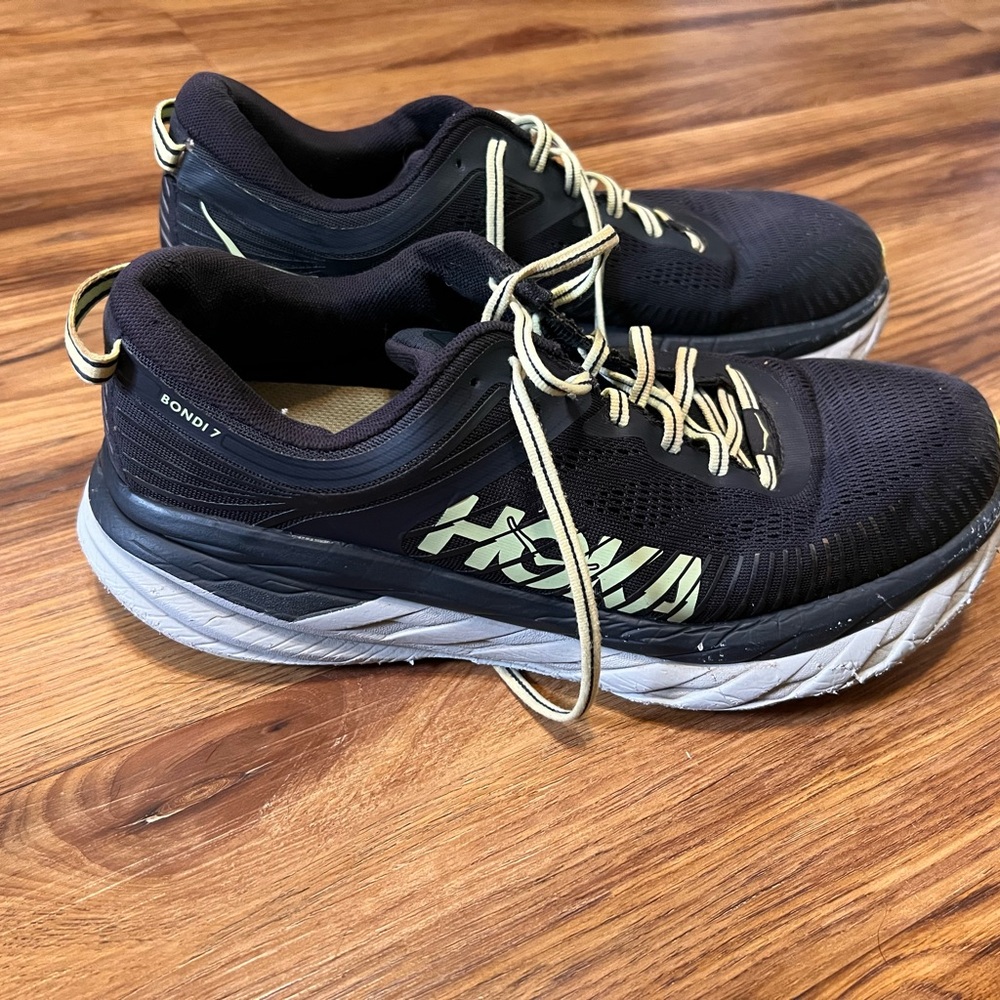 Hoka One One Bondi 7 Shoes Mens Size 11 110518 BMMO F27220D Blue - Picture 3 of 6